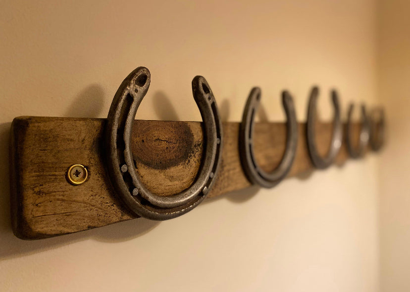 Rustic Reclaimed Horseshoe Coat Rack