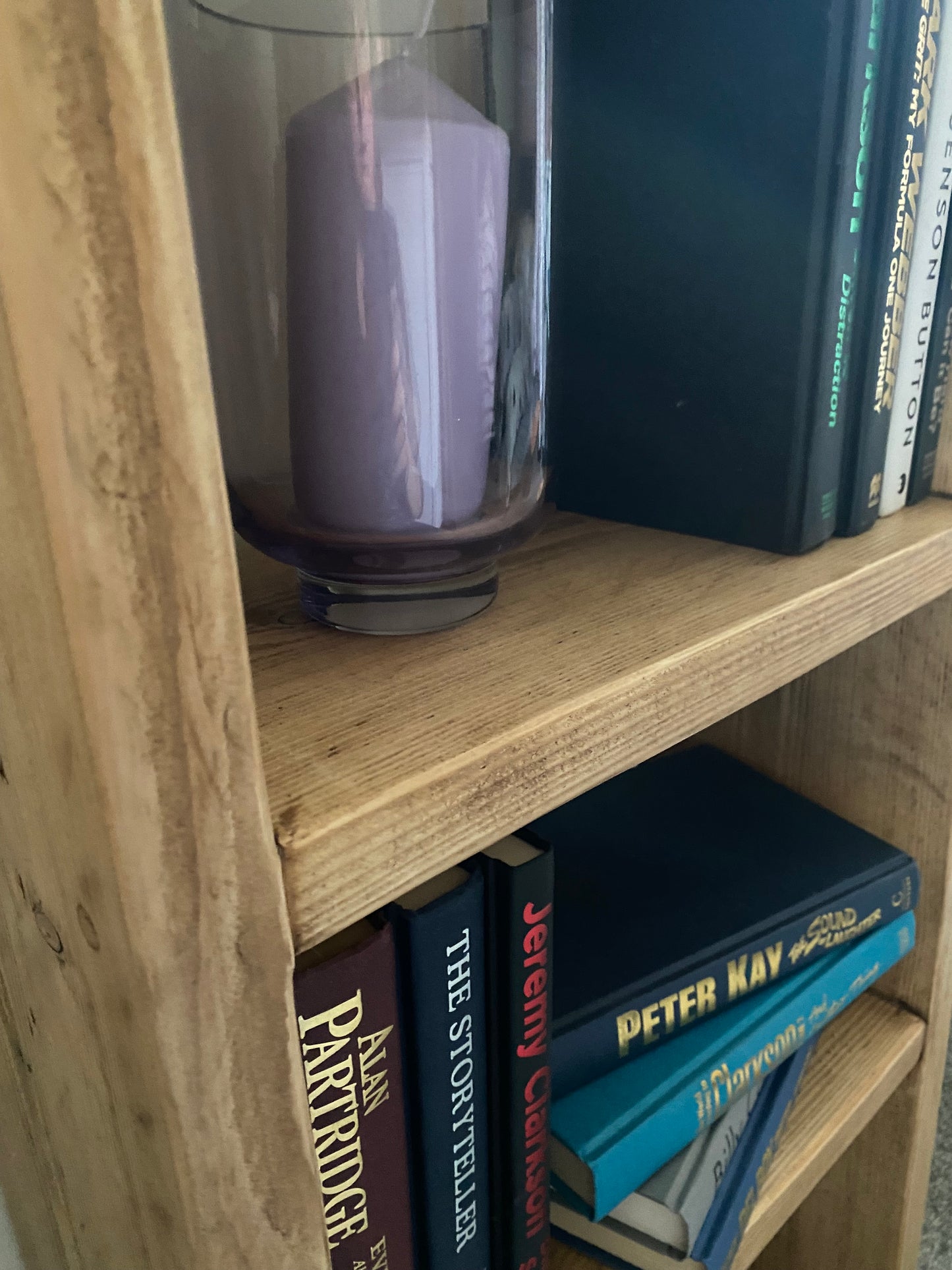 Rustic Solid Wood 2 Shelf Book or Storage Shelf