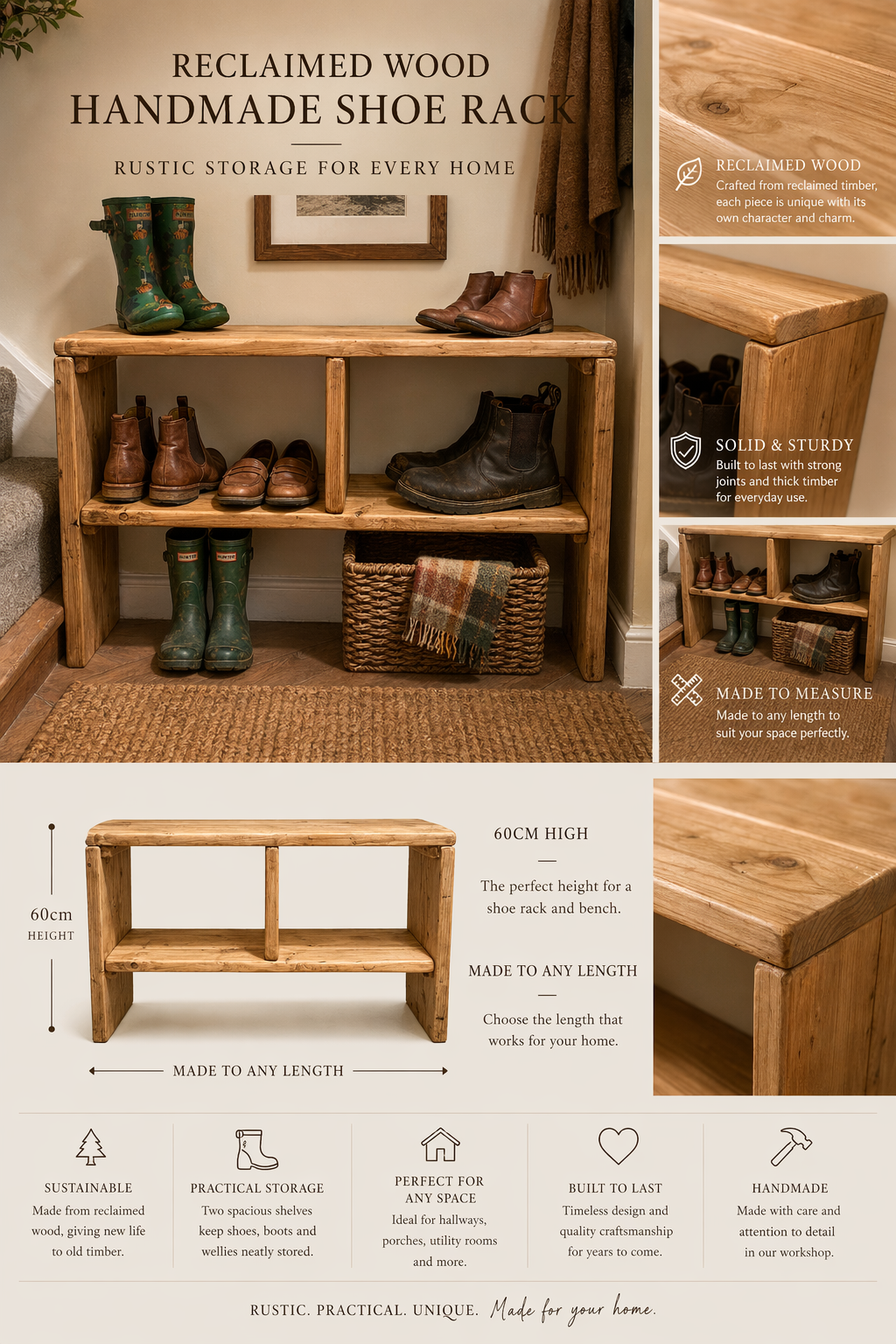 Rustic Shoe Rack