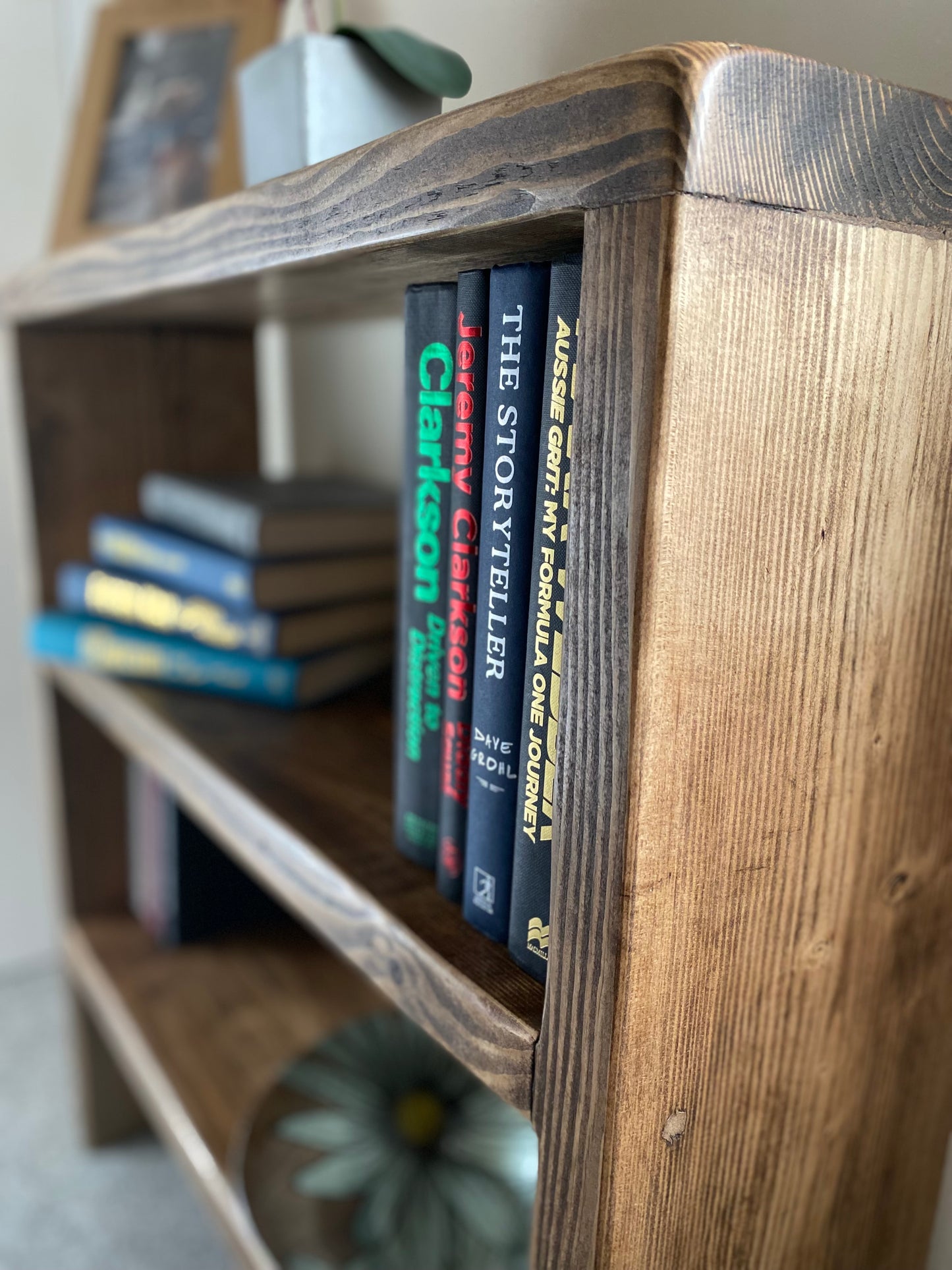 Rustic Solid Wood 2 Shelf Book or Storage Shelf