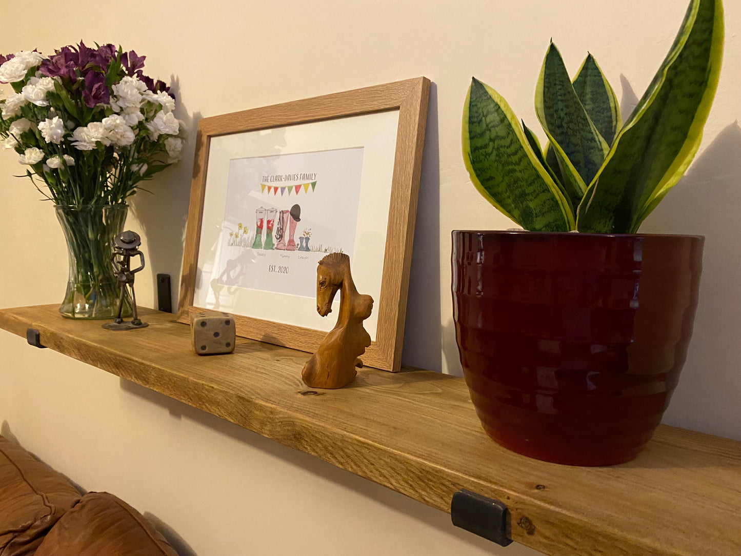 Rustic Scafold Board Shelf Medium Oak