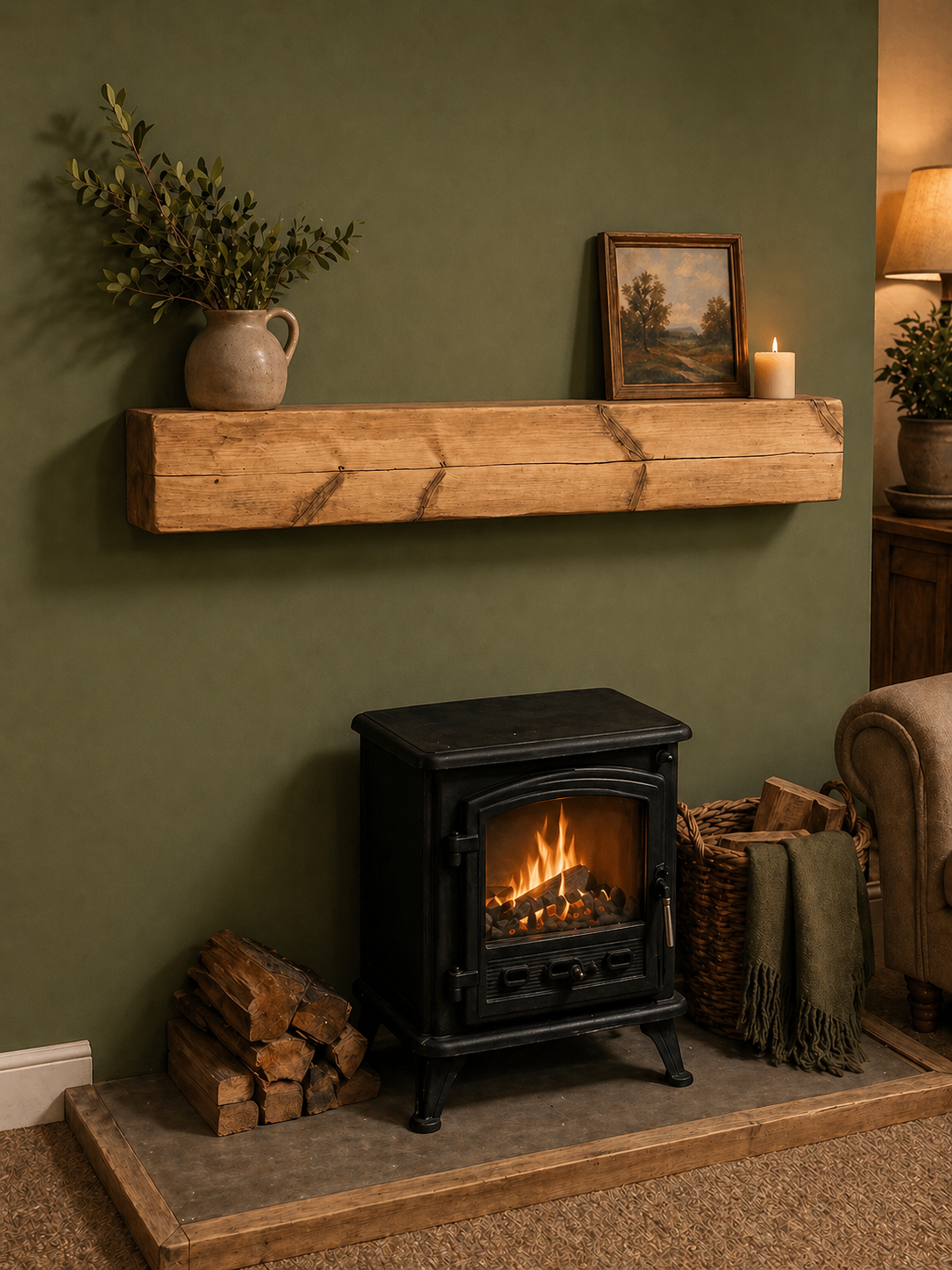 Solid Wood Hearth Mantel