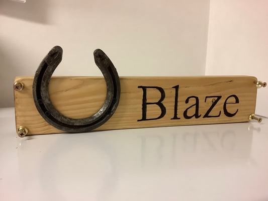 Rustic Hand Carved Horse Stable Name Plaque