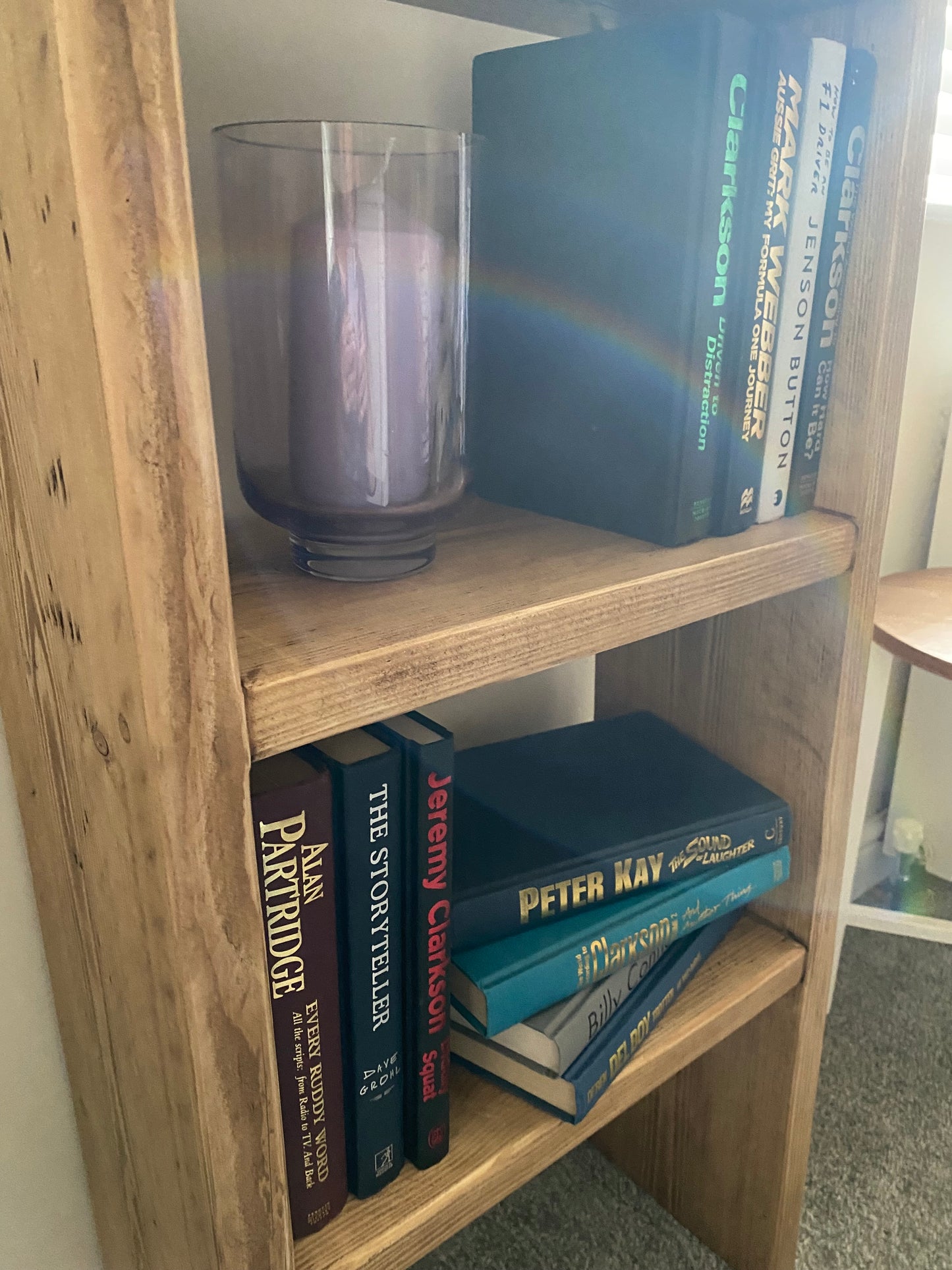 Rustic Solid Wood 2 Shelf Book or Storage Shelf