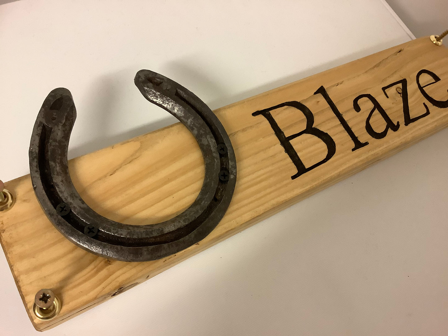 Rustic Hand Carved Horse Stable Name Plaque